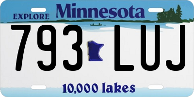 MN license plate 793LUJ
