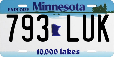 MN license plate 793LUK