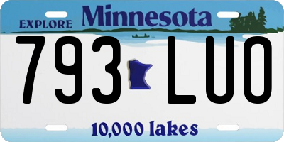 MN license plate 793LUO