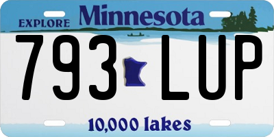 MN license plate 793LUP