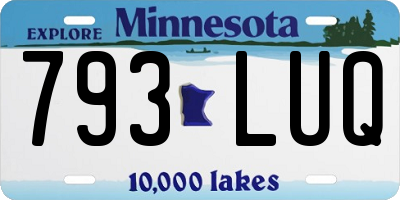 MN license plate 793LUQ