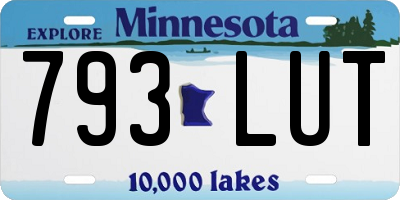 MN license plate 793LUT
