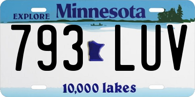 MN license plate 793LUV