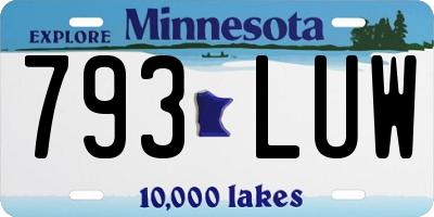 MN license plate 793LUW