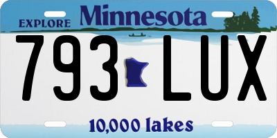 MN license plate 793LUX