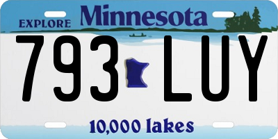 MN license plate 793LUY