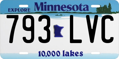 MN license plate 793LVC