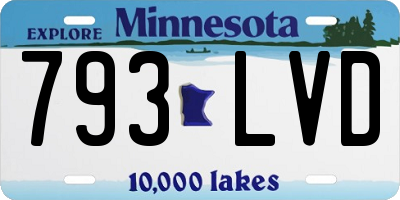 MN license plate 793LVD
