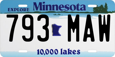 MN license plate 793MAW
