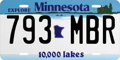 MN license plate 793MBR
