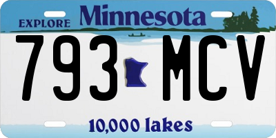 MN license plate 793MCV