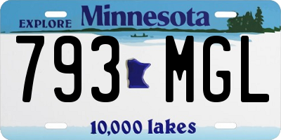 MN license plate 793MGL