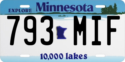 MN license plate 793MIF