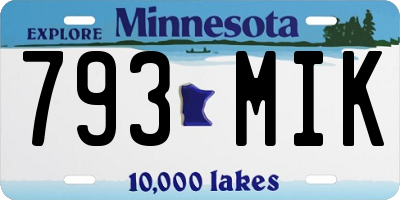 MN license plate 793MIK