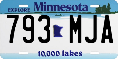 MN license plate 793MJA