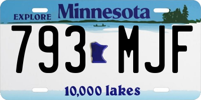 MN license plate 793MJF