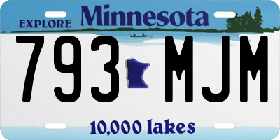MN license plate 793MJM