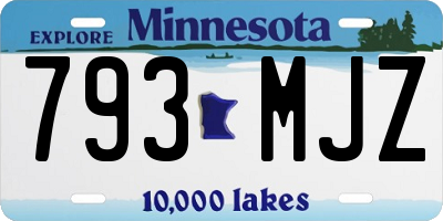 MN license plate 793MJZ