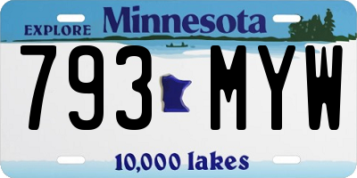 MN license plate 793MYW