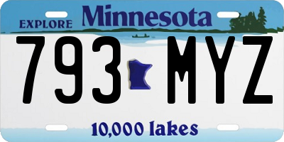 MN license plate 793MYZ