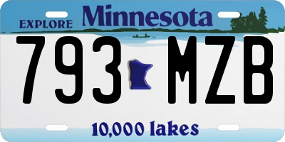 MN license plate 793MZB