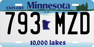 MN license plate 793MZD