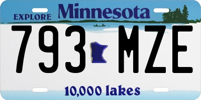 MN license plate 793MZE