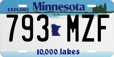 MN license plate 793MZF