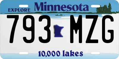 MN license plate 793MZG