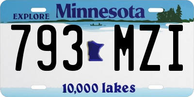 MN license plate 793MZI