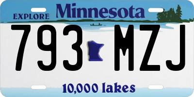 MN license plate 793MZJ