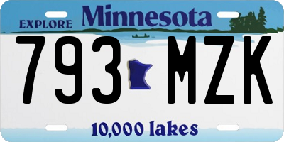 MN license plate 793MZK