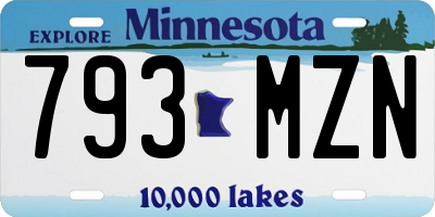 MN license plate 793MZN