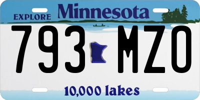MN license plate 793MZO