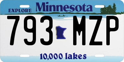 MN license plate 793MZP