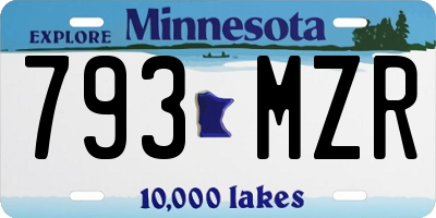 MN license plate 793MZR