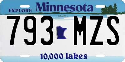 MN license plate 793MZS