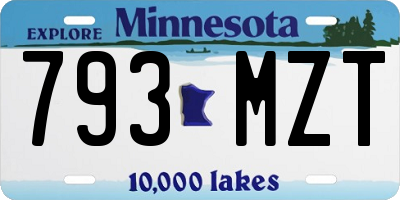 MN license plate 793MZT