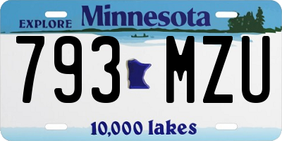 MN license plate 793MZU