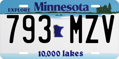 MN license plate 793MZV