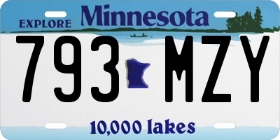 MN license plate 793MZY