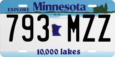 MN license plate 793MZZ