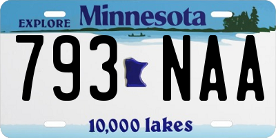MN license plate 793NAA