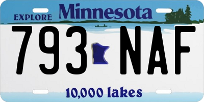 MN license plate 793NAF