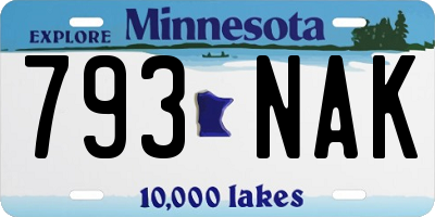 MN license plate 793NAK