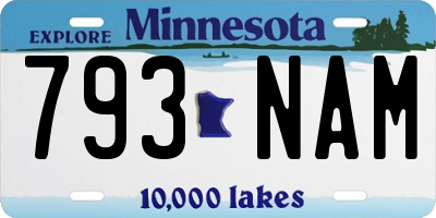 MN license plate 793NAM