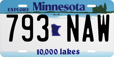 MN license plate 793NAW