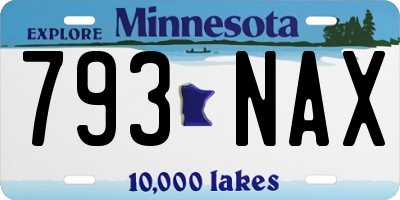 MN license plate 793NAX