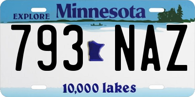 MN license plate 793NAZ