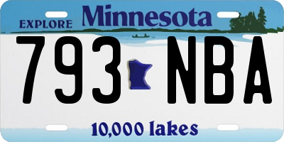 MN license plate 793NBA